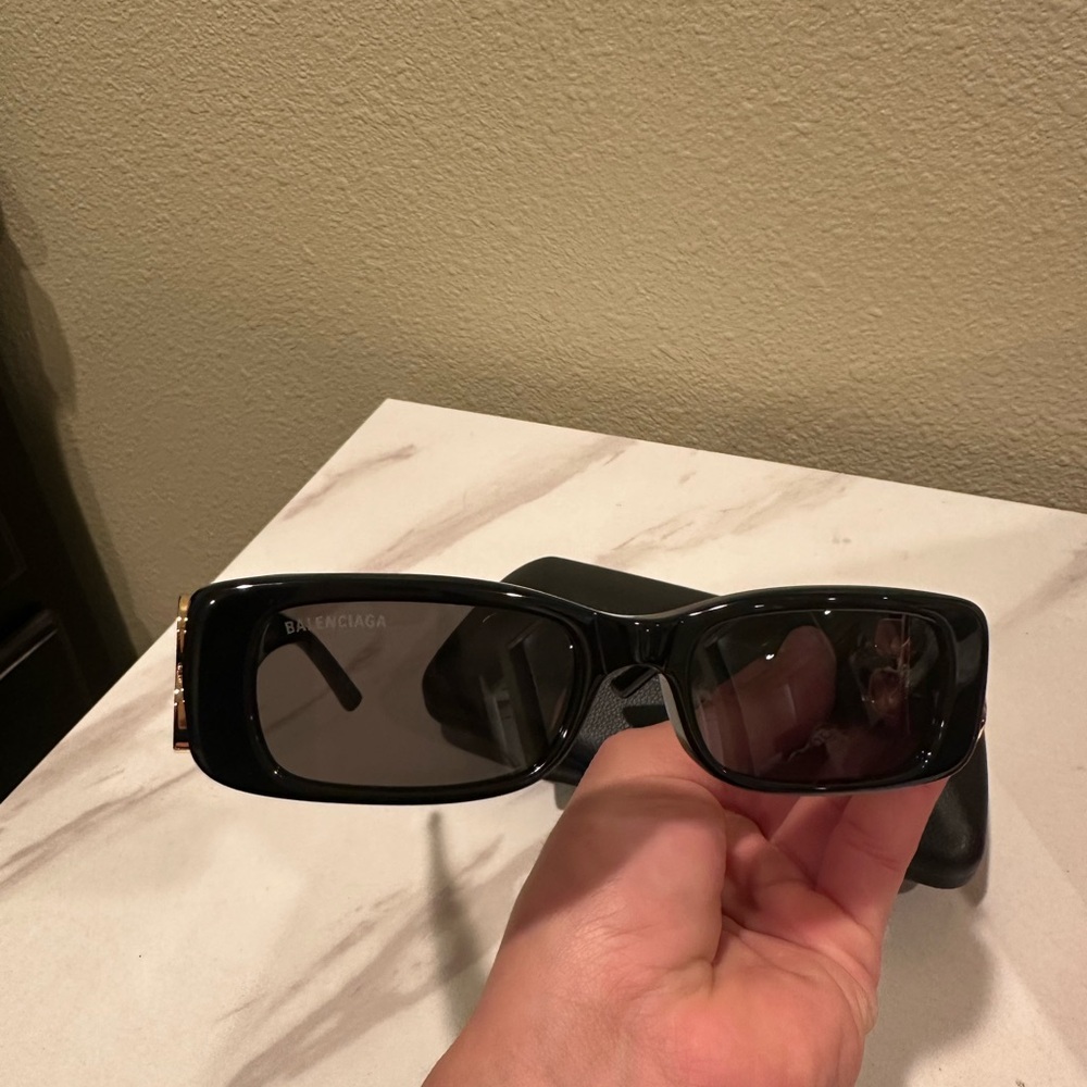 Balenciaga Black and Gold Sunglasses - Picture 3 of 5